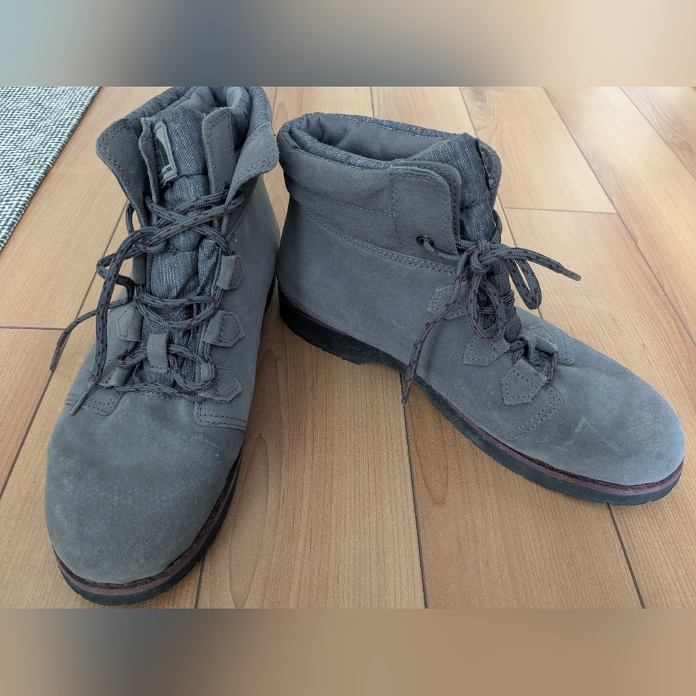 The North Face Womens Heatseeker Boots Gray Leather Insulated Shoe US 10